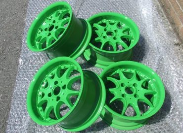 Lime Green Alloy Wheels Restoration - KMA Shot Blasting